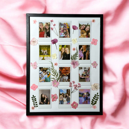 Polaroidinių nuotraukų rėmelis su gėlėmis